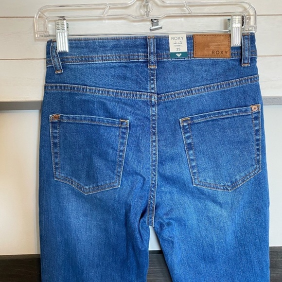 ROXY mid rise skinny denim jeans size 25 button down - Picture 6 of 13